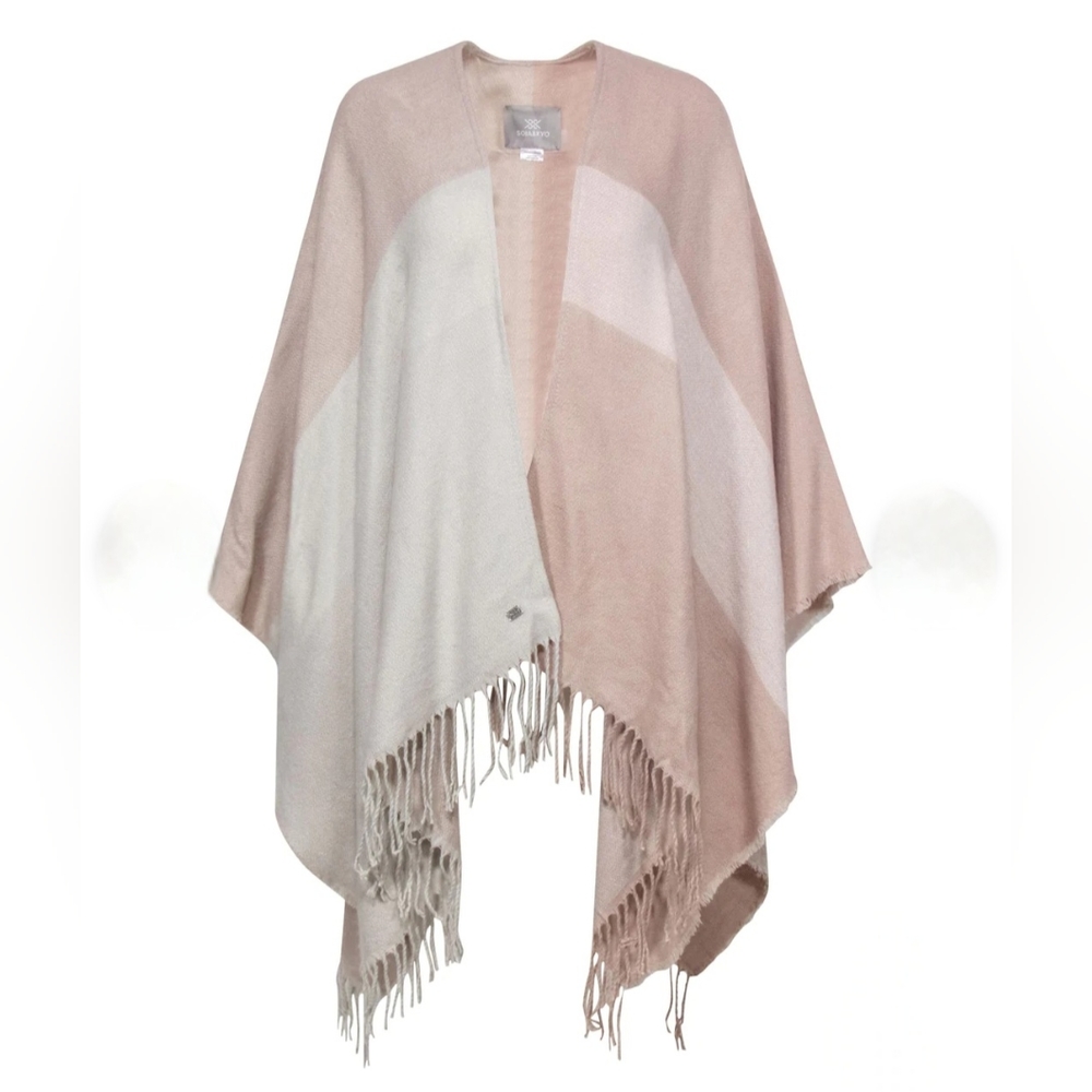Soia & Kyo Color-Blocked Plush Poncho